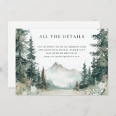 穏やかな山の結婚式招待状 エンクロージャーカード (正面/裏面)