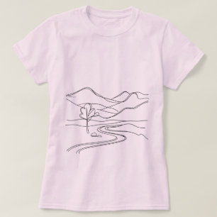 穏やかな山の脱出:ミニマリスト Tシャツ