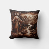 穏やかな山の風景でイエス様を迎え クッション (正面)