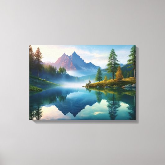 穏やかな山の風景 キャンバスプリント (正面)