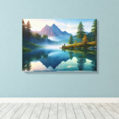 穏やかな山の風景 キャンバスプリント (インサイチュ (ウッドフロア))