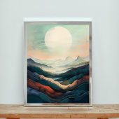 穏やかな山の風景 ポスター