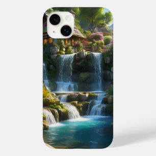 穏やかな山小屋の滝の花 Case-Mate iPhone 14 PLUSケース
