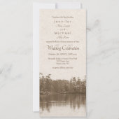 穏やかな山湖風景ヴィンテージ写真 招待状 (正面)
