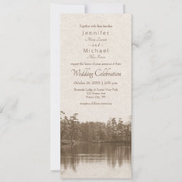 穏やかな山湖風景ヴィンテージ写真 招待状