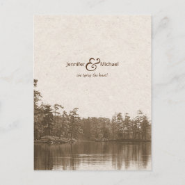 穏やかな山湖風景ヴィンテージ写真 案内ポストカード