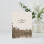 穏やかな山湖風景ヴィンテージ写真 案内ポストカード (スタンド正面)