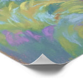 穏やかな崖の滝 - パステル画風アート ポスター (角)