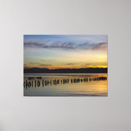 穏やかな川の景色 キャンバスプリント (正面)