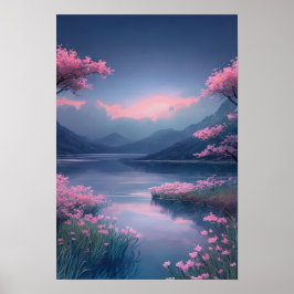 穏やかな川の流れ ポスター