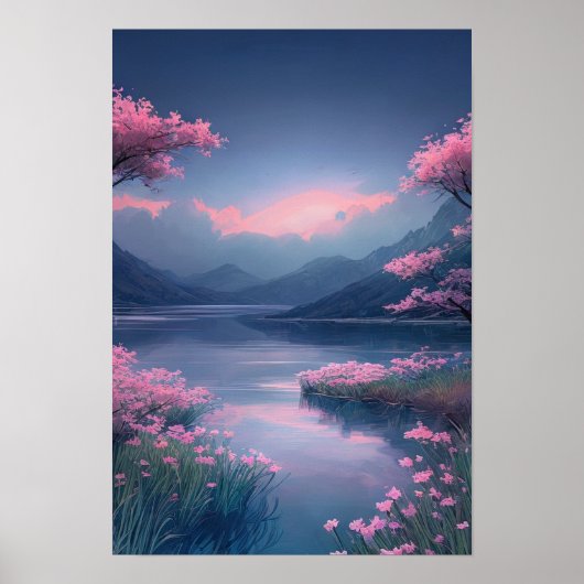 穏やかな川の流れ ポスター (正面)