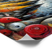 穏やかな川を持つ超現実的なカラフル景観 ポスター (角)