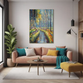 穏やかな川路印象派の風景芸術 ポスター