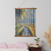 穏やかな川路印象派の風景芸術 吊り下げ型タペストリー (寝室)