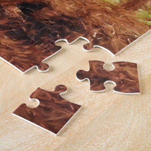 穏やかな巨人-ばん馬の強く引くことは森林をログオンします ジグソーパズル (側面)