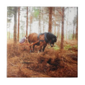 穏やかな巨人-ばん馬の強く引くことは森林をログオンします タイル (正面)