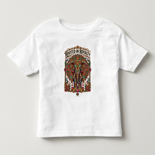 穏やかな巨人: 芸術的な象のデザイン トドラーTシャツ (正面)