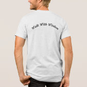 穏やかな巨人: 芸術的な象のデザイン トライブレンドTシャツ (裏面)