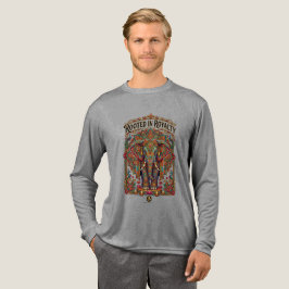 穏やかな巨人: 芸術的な象のデザイン トライブレンドＴシャツ