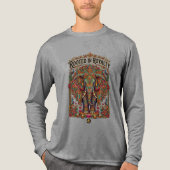穏やかな巨人: 芸術的な象のデザイン トライブレンドTシャツ (正面)