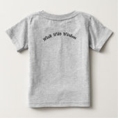 穏やかな巨人: 芸術的な象のデザイン ベビーTシャツ (裏面)