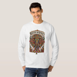 穏やかな巨人: 芸術的な象のデザイン Tシャツ