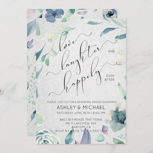 穏やかな庭 | リハーサルの後ずっと幸せに 招待状 (正面/裏面)