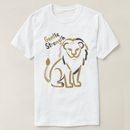 穏やかな強さ ライオン ミニマリスト モチベーション Tシャツ
