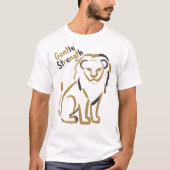 穏やかな強さ ライオン ミニマリスト モチベーション Tシャツ (正面)