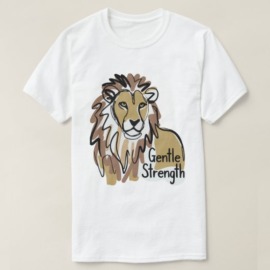 穏やかな強さ ライオン Tシャツ (デザイン正面)