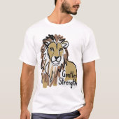 穏やかな強さ ライオン Tシャツ (正面)