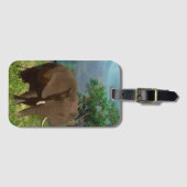 "穏やかな強さ：牛の象の放牧" ラゲッジタグ (正面横)