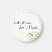 穏やかな心の喜びハートブッダ引用文 マグネット (正面)