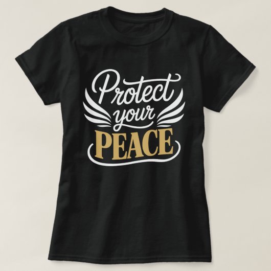 穏やかな心を守ろう カリグラフィーTシャツ Tシャツ (デザイン正面)