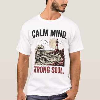 穏やかな心強い魂 モチベーショングラフィック Tシャツ