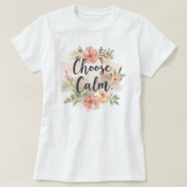 穏やかな心 フラワーデザイン Tシャツ