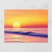穏やかな抽象芸術の夕焼け海 ポストカード (正面)