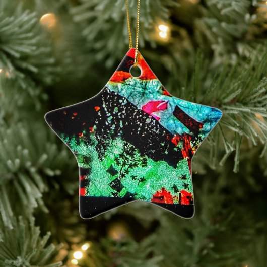 穏やかな抽象芸術オーナメントスター澄ん、ドライフラワー セラミックオーナメント (ツリー)