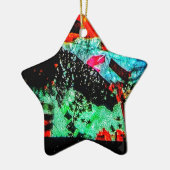 穏やかな抽象芸術オーナメントスター澄ん、ドライフラワー セラミックオーナメント (左)
