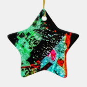 穏やかな抽象芸術オーナメントスター澄ん、ドライフラワー セラミックオーナメント (裏面)