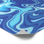 穏やかな抽象芸術（ブルートーン） ポスター (角)