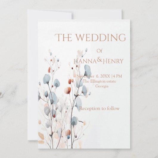 穏やかな招エレガント待 招待状 (正面)