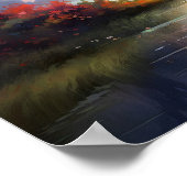 穏やかな日の出川 ポスター (角)