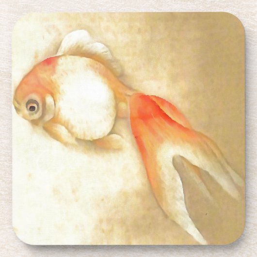 穏やかな日本の金魚 コースター (正面)
