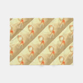 穏やかな日本の金魚 フリースブランケット (正面(横))