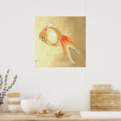 穏やかな日本の金魚 ポスター (キッチン)