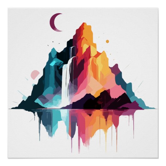 穏やかな景観穏やかな自然山脈 ポスター (正面)