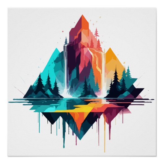 穏やかな景観穏やかな自然山脈 ポスター (正面)