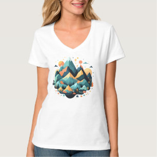 穏やかな景観穏やかな自然山脈 Tシャツ