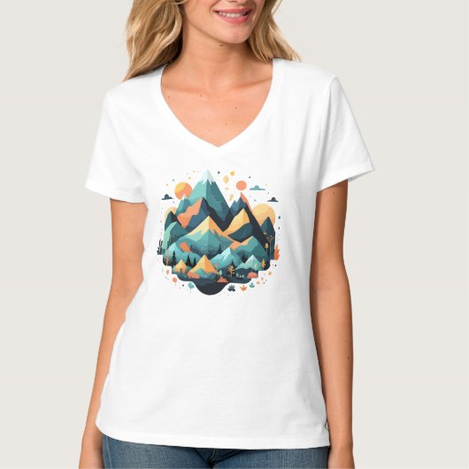 穏やかな景観穏やかな自然山脈 Tシャツ (正面)